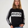 Eudoxie Damen Sweatshirt mit Aufschrift in Schwarz und Grau