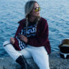 Eudoxie Lili Bordeaux Motorrad Windjacke Retro Reflektierende Wasserdichte Motorrad Roadtrip Plaid Futter