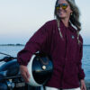Eudoxie Lili Bordeaux Motorrad Windjacke Retro Reflektierend Wasserdicht Motorrad Roadtrip Futter Check Logo Patch