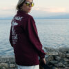 Eudoxie Lili Bordeaux Motorrad Windjacke Retro Reflektierendes Wasserdichtes Motorrad Roadtrip Helmfutter