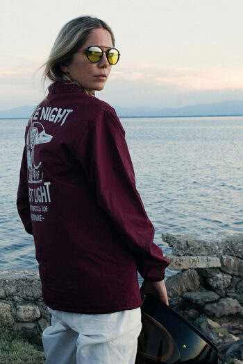 Eudoxie Lili Bordeaux Motorrad Windjacke Retro Reflektierendes Wasserdichtes Motorrad Roadtrip Helmfutter