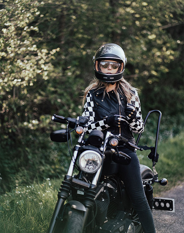 manteau de cuir moto pour femme