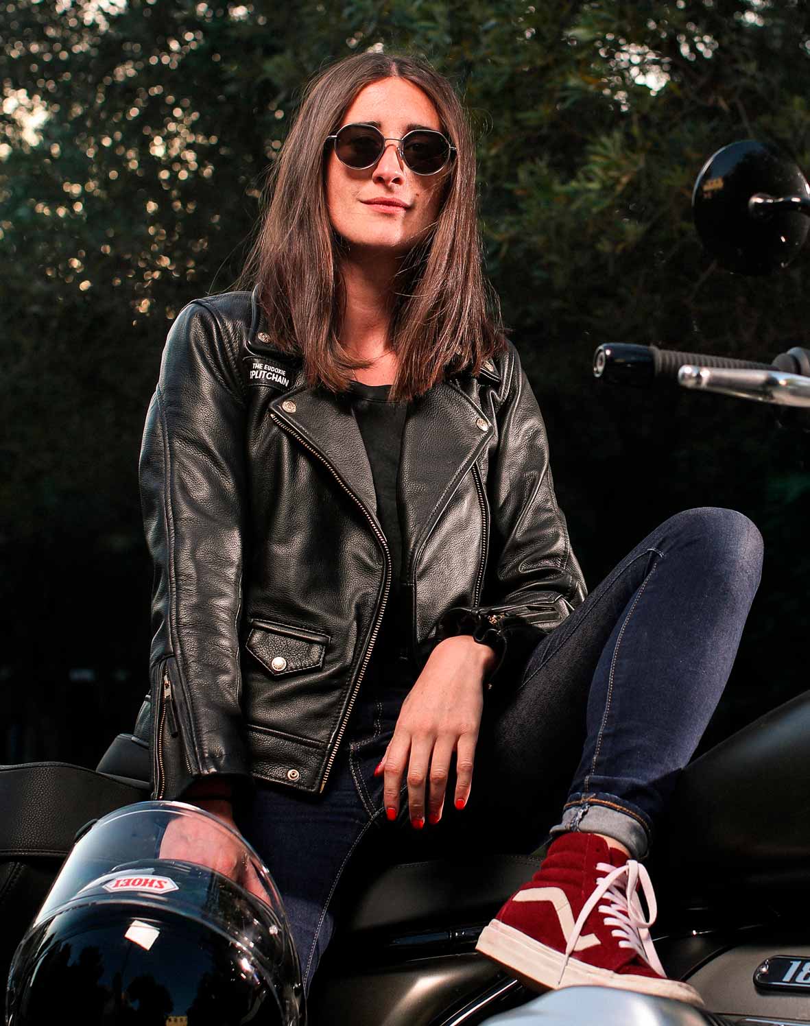 Cuir moto Femme : Perfecto noir en cuir vachette