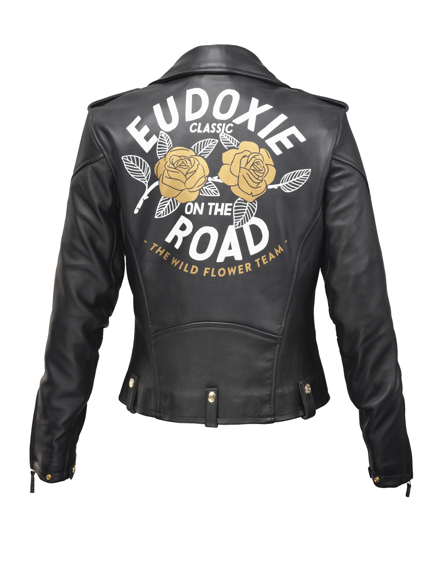 Veste moto femme en cuir Flower homologuées AA - Eudoxie