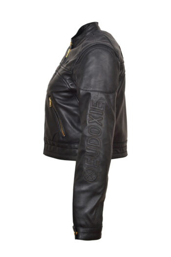 Andy Dark Eudoxie Side Damen Motorrad Lederjacke