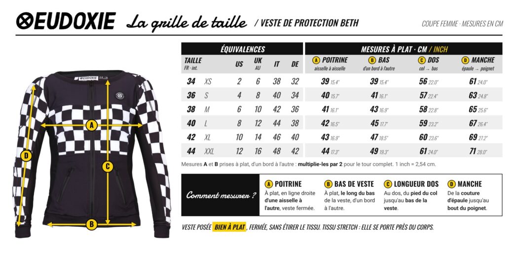 Grille de taille Veste de protection Beth Eudoxie
