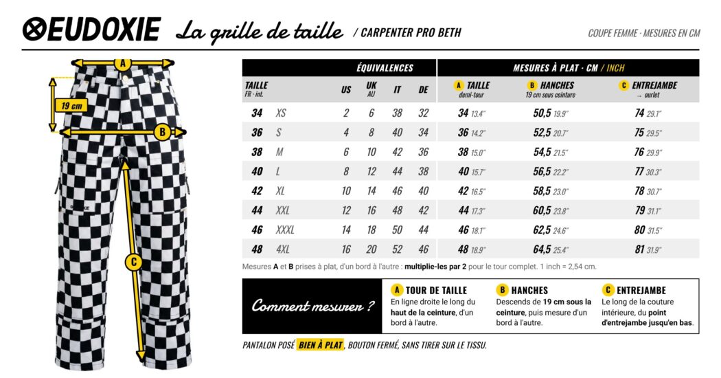 Grille de taille pantalon Carpenter Pro Beth Eudoxie