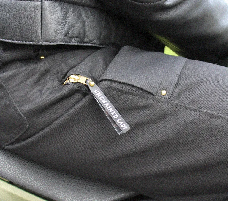 Pantalon Moto Femme Kevlar Serge Cargo Eudoxie Details
