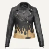 AA-geprüfte Damen-Leder-Motorradjacke - Burn