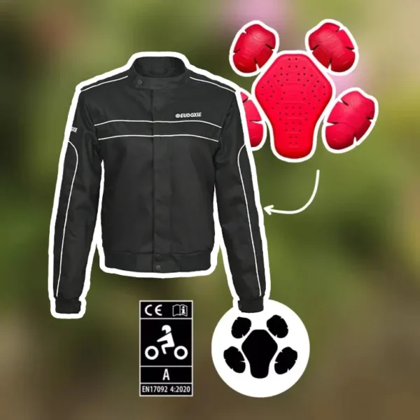 Von Eudoxie zugelassene Motorradjacke